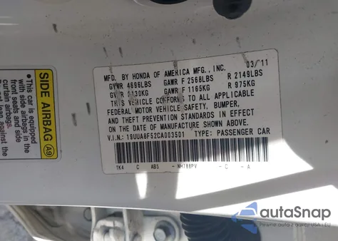 2012 Acura Tl 3.5 из США, поврежденный, VIN 19UUA8F52CA003501